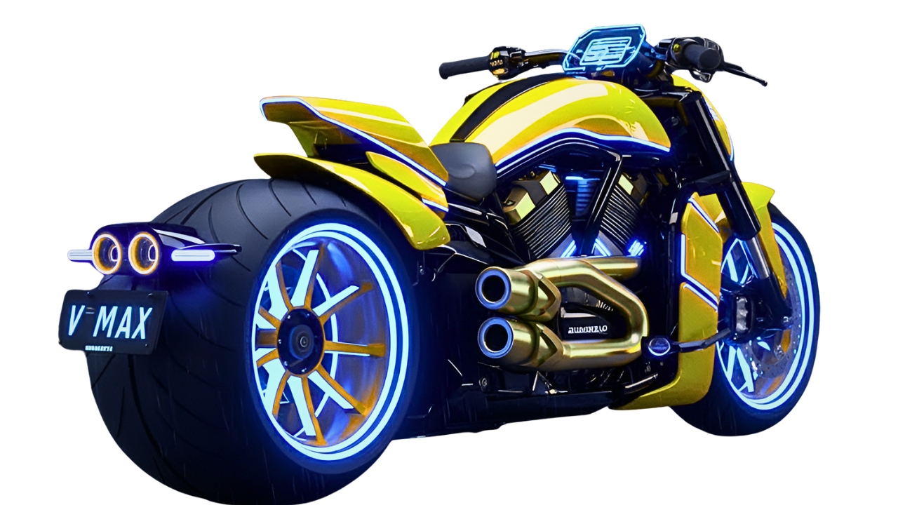 Harley-Davidson V-Rod personalizada con luces de neón y carrocería exclusiva para amantes de las motos